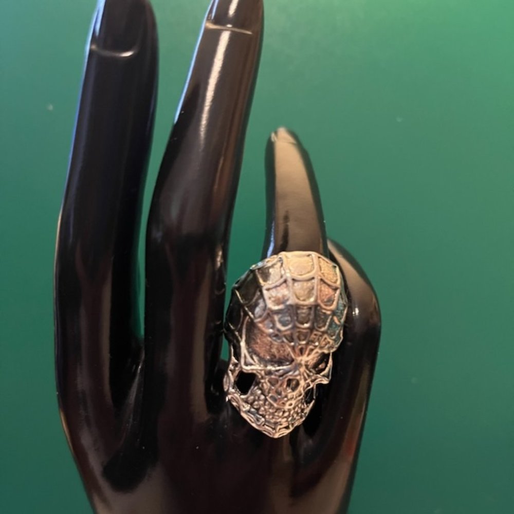 Bikers Ring Spiderman Skull 3  Size 9